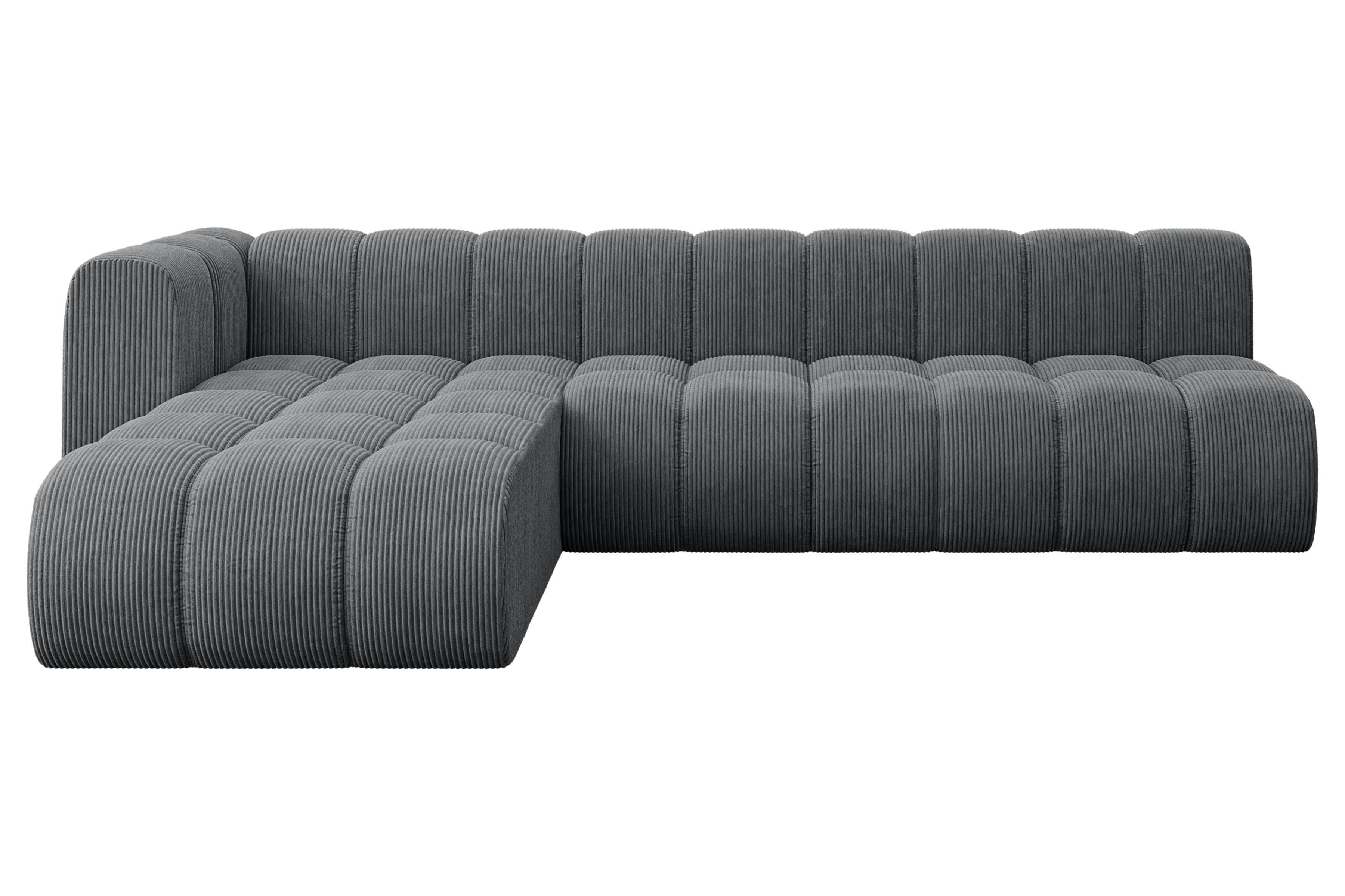 ECKSOFA modulares Sofa Darnel-L2 - 296x177x70 cm Dunkelgrau - Dunkelgrau, Holzwerkstoff/Textil (296/177cm) - ALTDECOR