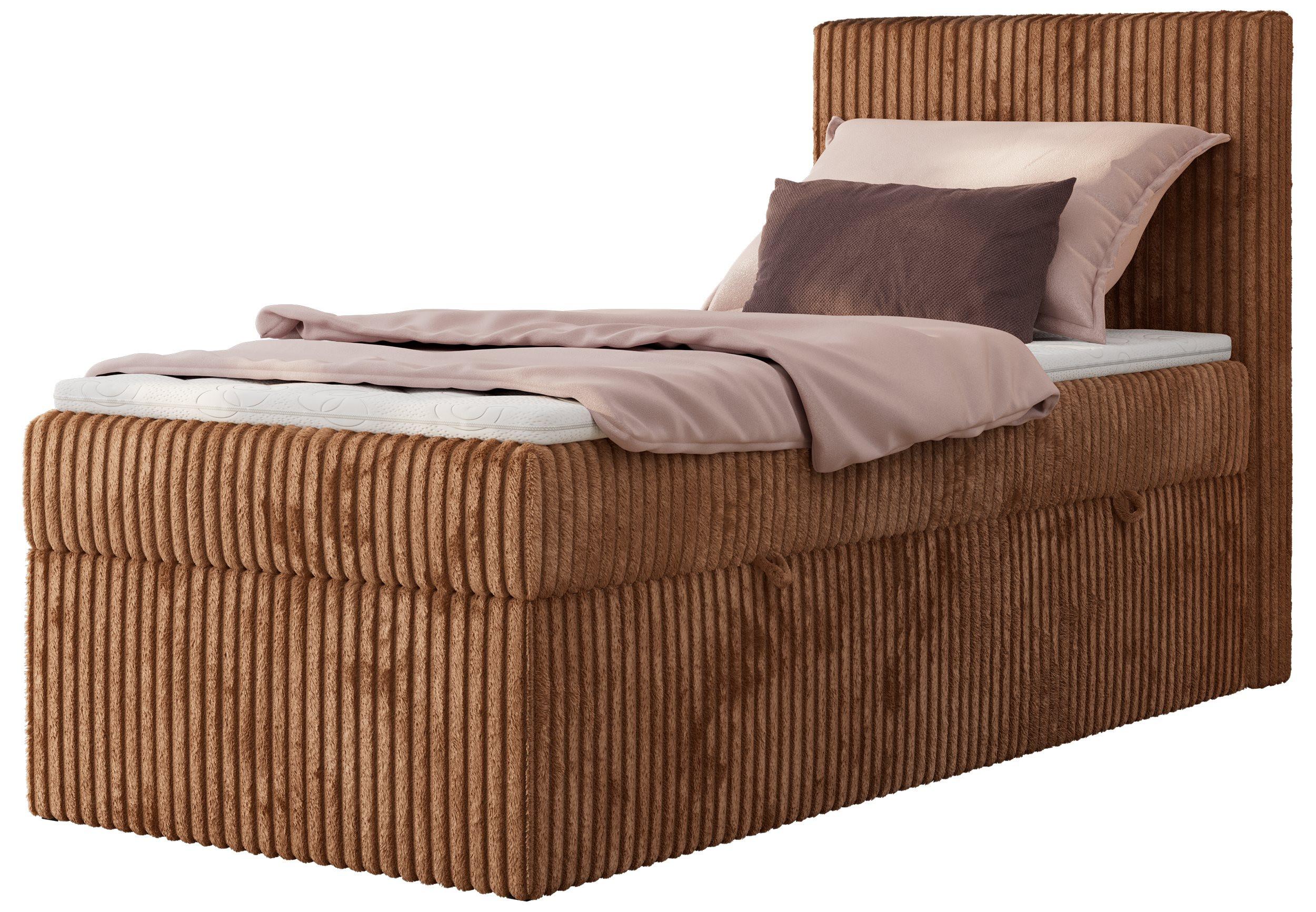 BOXBETT TILIANO 90/200 - Orange Cord - H3 - Rechts - Orange, Textil (90/200cm) - MKS