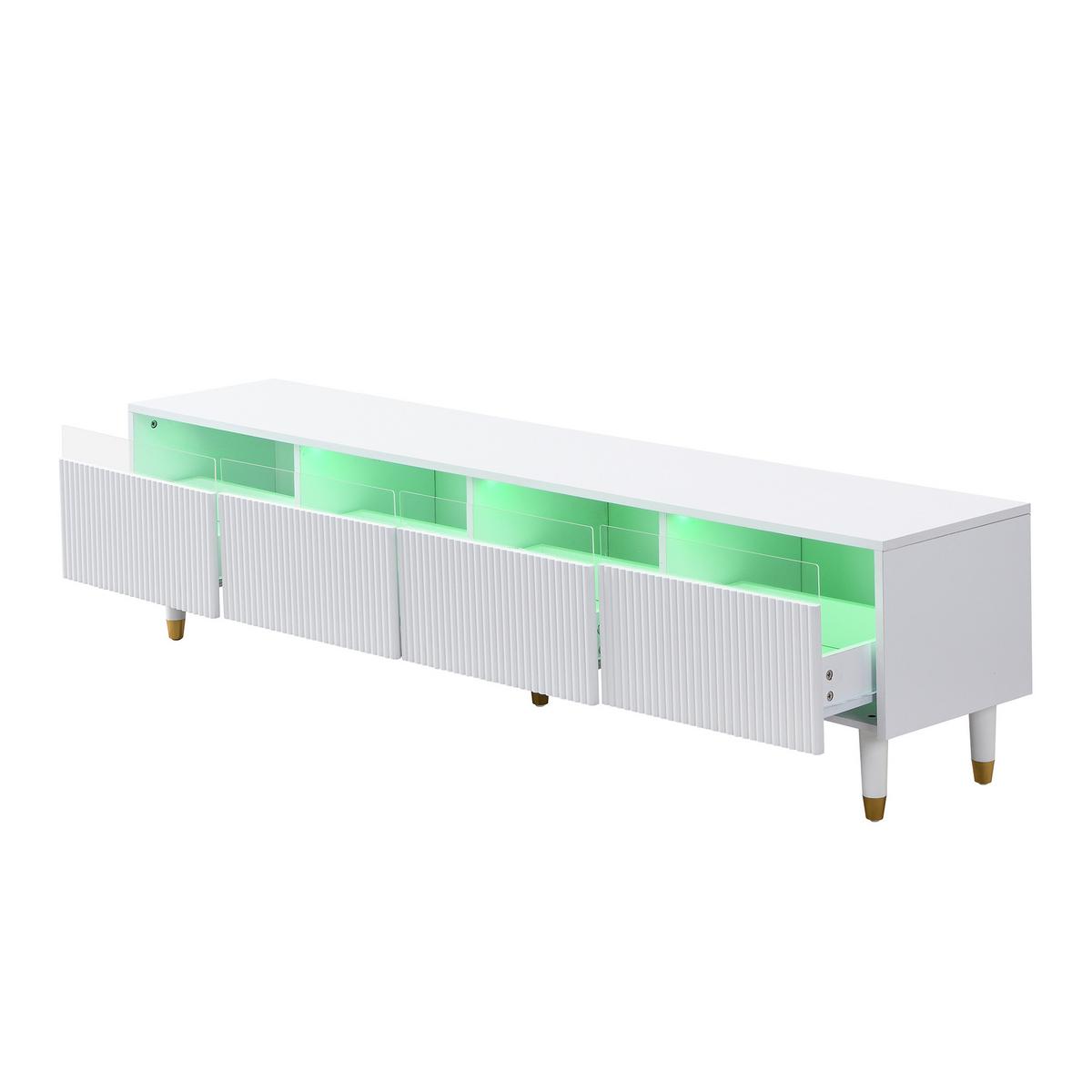 TV-LOWBOARD weiß & rillen-design 4 schubladen - Weiß, Holzwerkstoff (178/45/35cm) - Urban Meuble