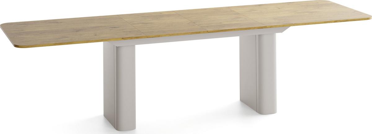 ESSTISCH Riven rechteckig ausziehbar verlängerbar mit Butterfly-Auszug, Eiche Hell Braun 200-296/90/76 cm - Kaschmir/Eichefarben, Holzwerkstoff/Metall (90/296/76cm) - WFL GROUP