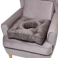 SITZKISSEN mit Aussparung grau 50/50/10 cm – Entlastungskissen, Velours - Grau, Textil (50/50/10cm) - Homescapes
