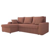 ECKSOFA Kris Cord - Dunkelrosa/Schwarz, Holz/Kunststoff (238/147cm) - MIRJAN24