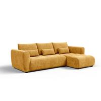 ECKSOFA SORENO 4-Sitzer, gelb - Gelb/Schwarz, Holz/Textil (293/171cm) - Wozimo