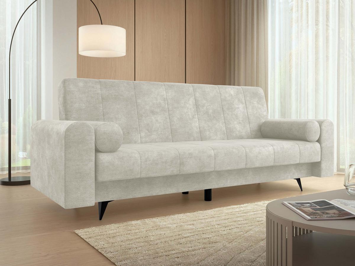 SCHLAFSOFA Zuri - Ecru/Schwarz, Holz/Textil (240/93/91cm) - MIRJAN24