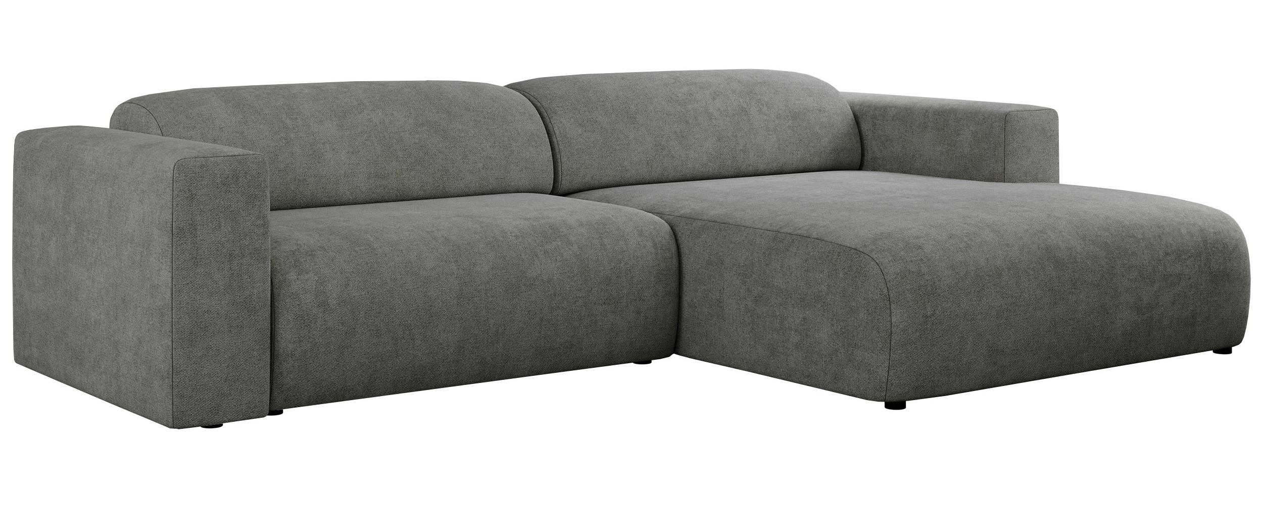 OFERTA WYCOFANA ECKSOFA PASADENA Grau Struktur Rechts Seite - Schwarz/Grau, Kunststoff/Textil (288/180cm) - MKS