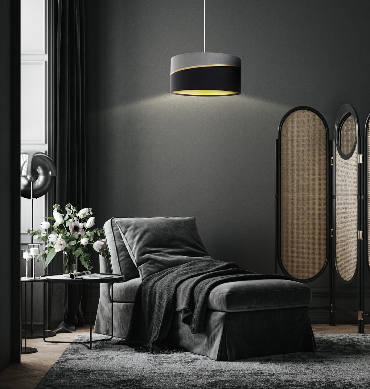 HÄNGELEUCHTE Grau 60/30 cm - Schwarz/Grau, Kunststoff (60/0.4/30cm) - ONZENO