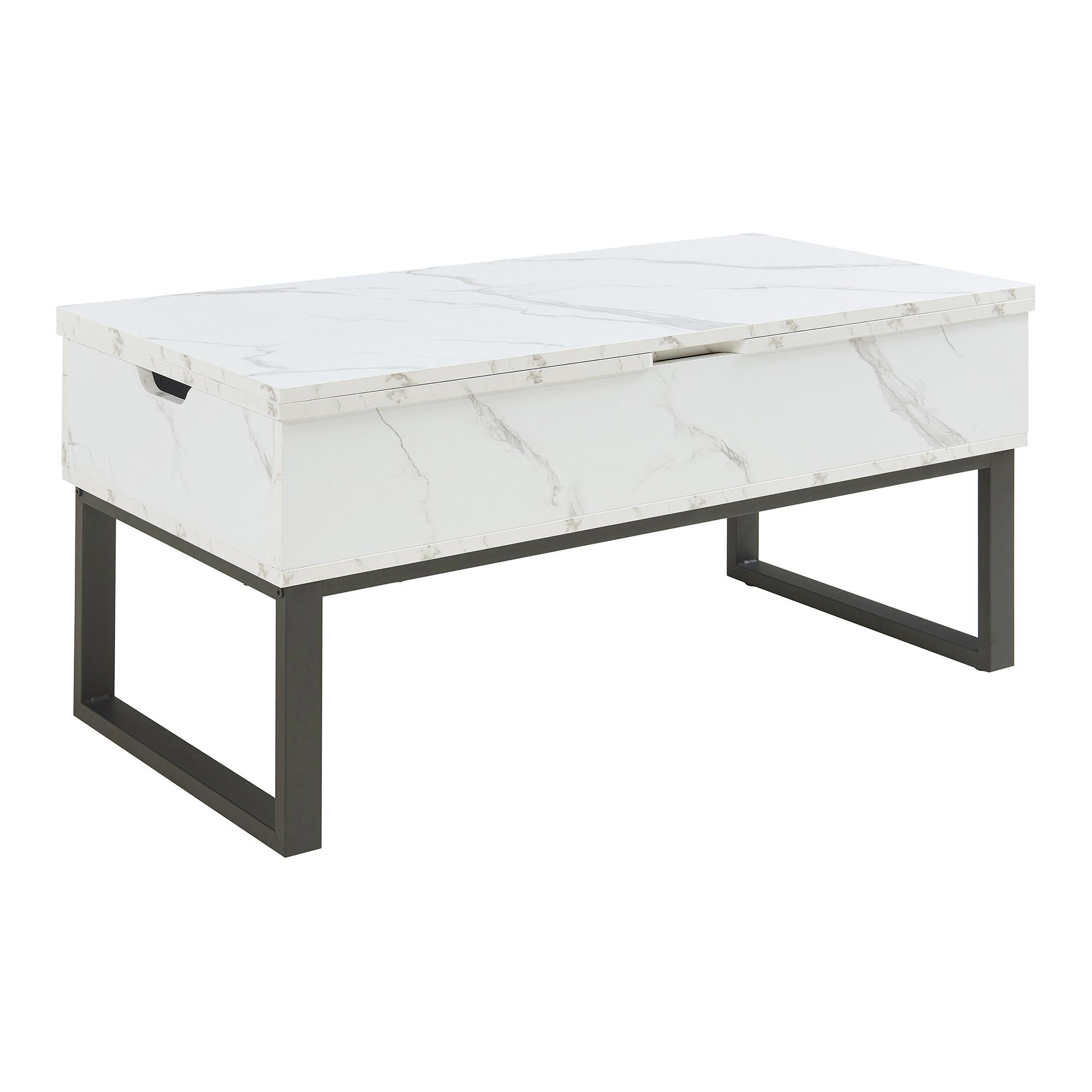 COUCHTISCH Rauli 100/50/47 cm - Weiß, Holzwerkstoff/Metall (50/100/47cm) - [en.casa]