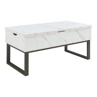COUCHTISCH Rauli 100/50/47 cm - Weiß, Holzwerkstoff/Metall (50/100/47cm) - [en.casa]