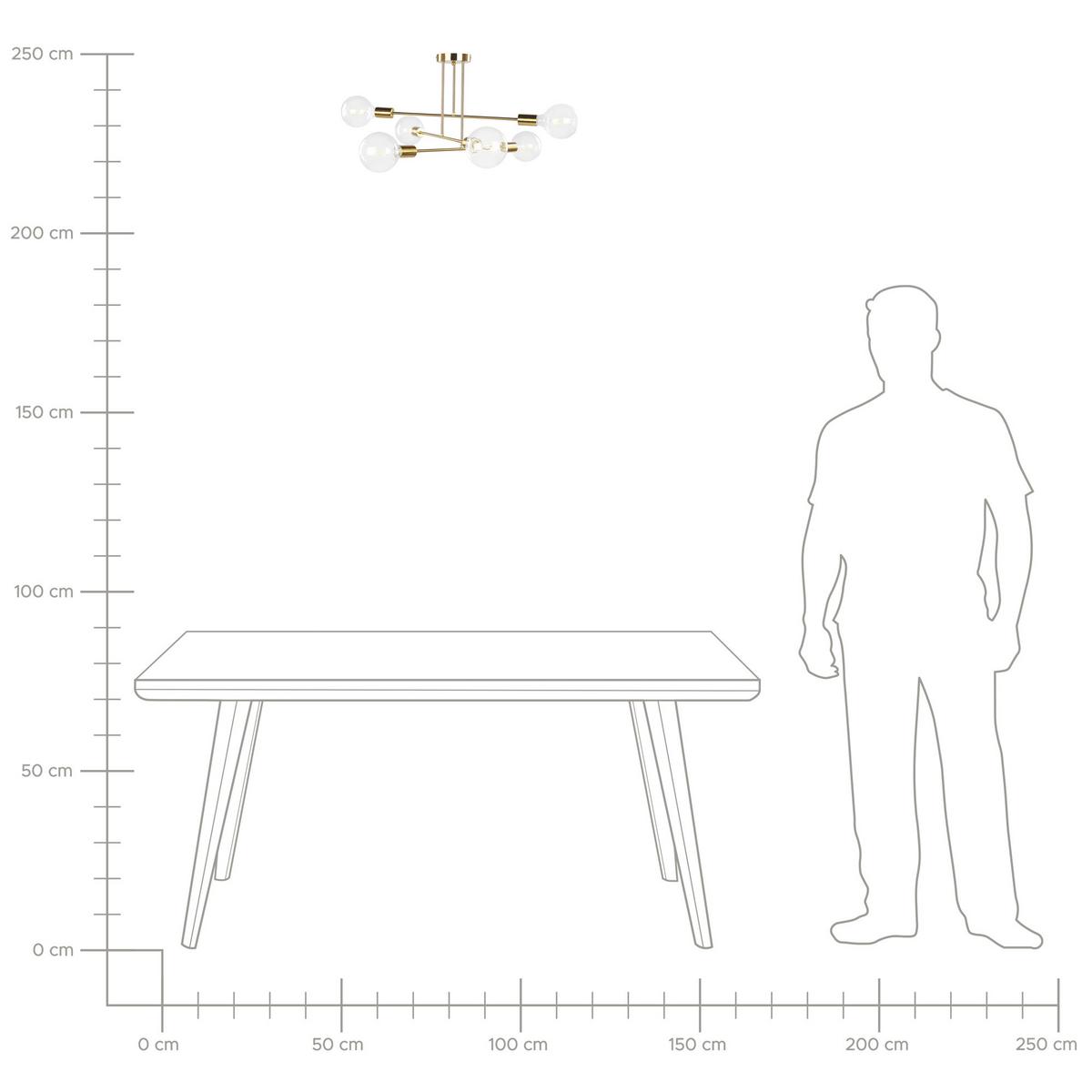 HÄNGELAMPE Kidane 61/61/33 cm - Messingfarben, Metall (61/61/33cm) - Beliani