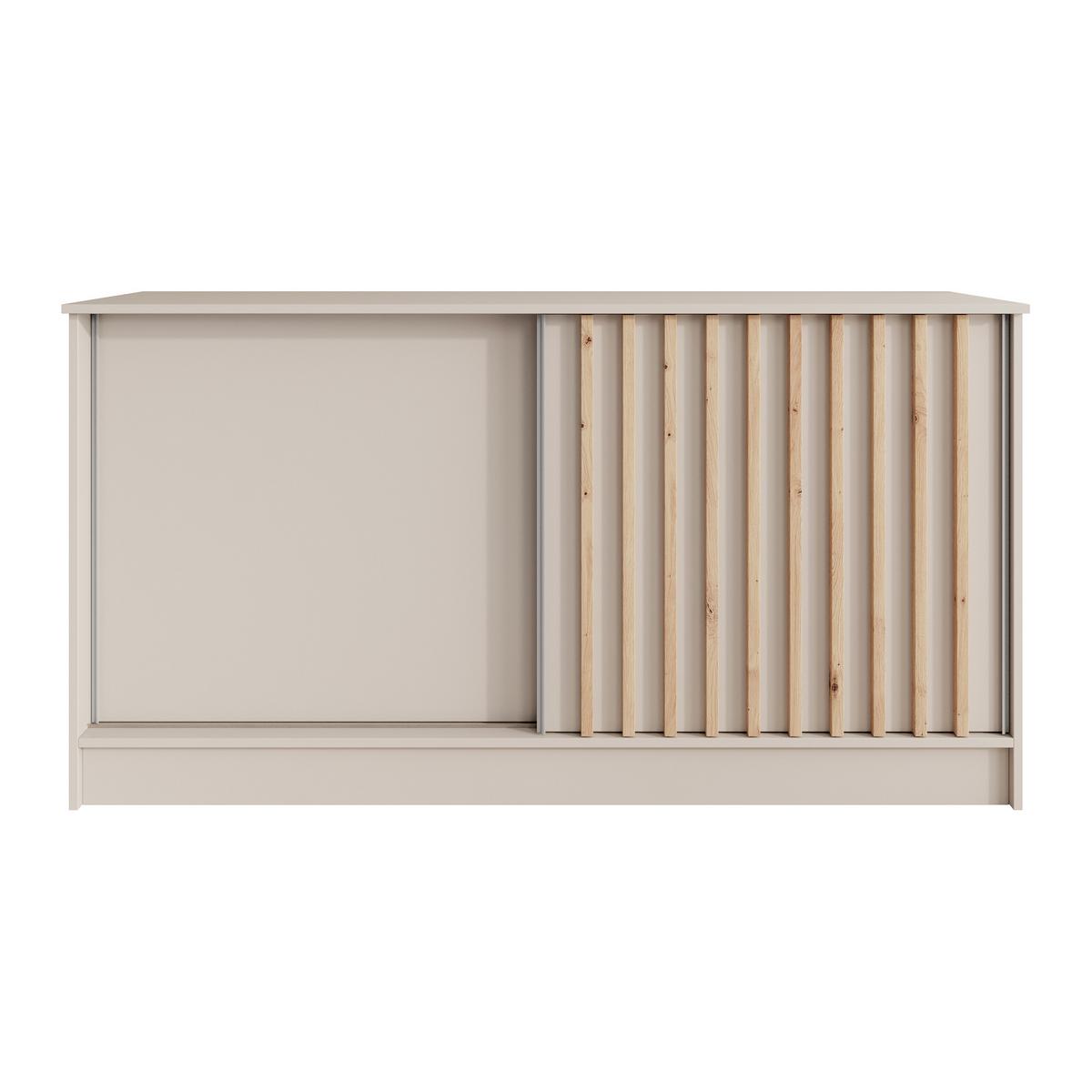 KOMMODE Horizon mit 2 Schiebetüren, Kaschmir+eiche Artisan, 160 cm - Kaschmir, Holzwerkstoff (161/85/43.5cm) - Beautysofa