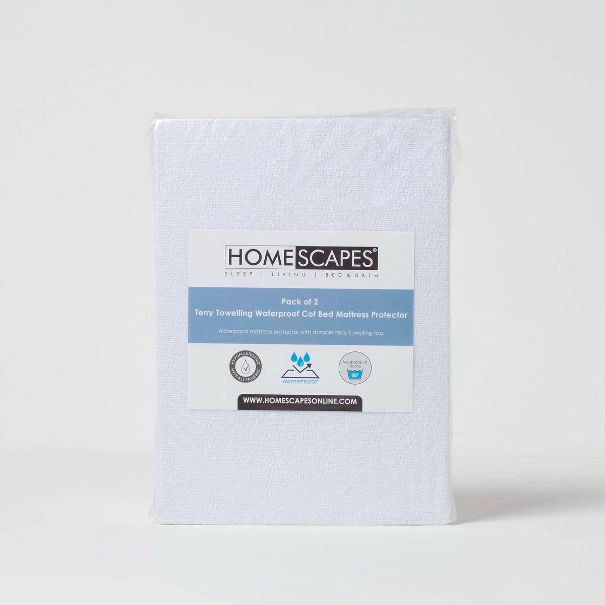 KINDER-MATRATZENSCHONER wasserdicht mit Frottee-Oberfläche 70/140 cm, 2er-Set - Weiß, Textil (70/140cm) - Homescapes