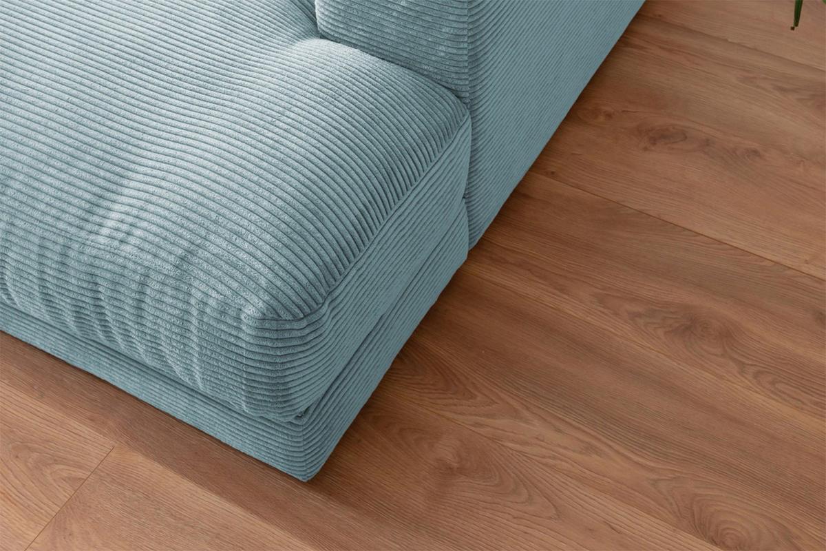 BIG SOFA XL MADELINE Hellblau Cord - Schwarz/Hellblau, Kunststoff/Textil (290/85/190cm) - KAWOLA