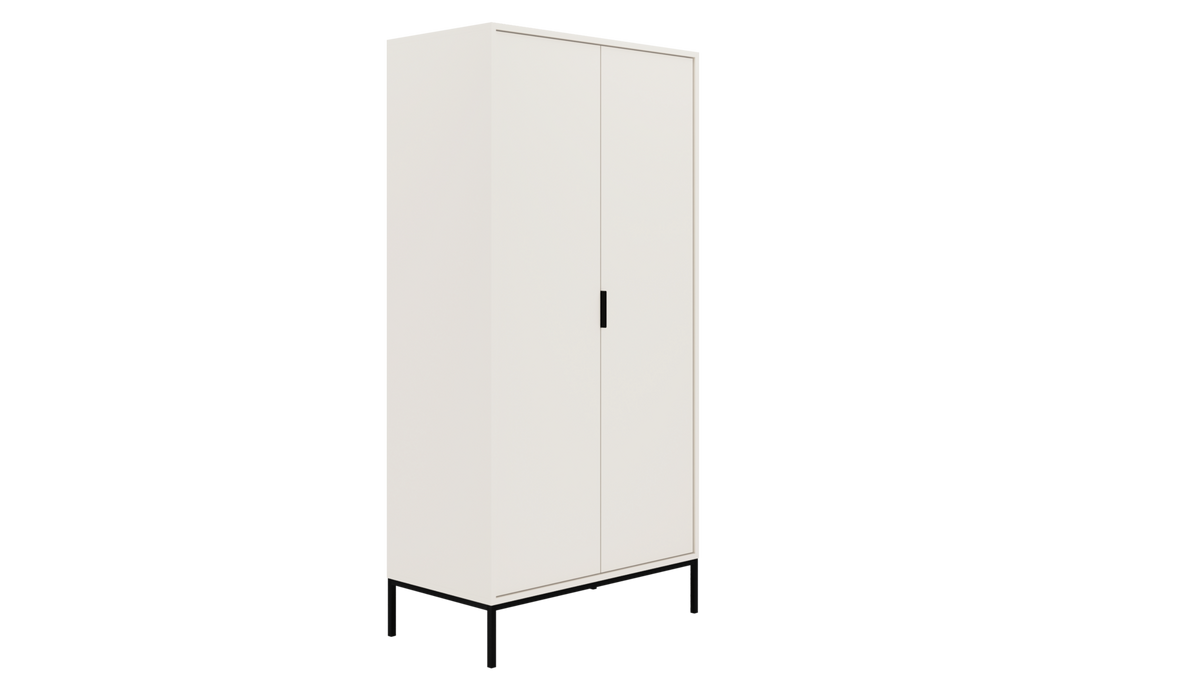 DREHTÜRENSCHRANK Austin - Schwarz/Weiß, Holzwerkstoff (55/205/100cm) - RAUMHIRSCH FURNITURE