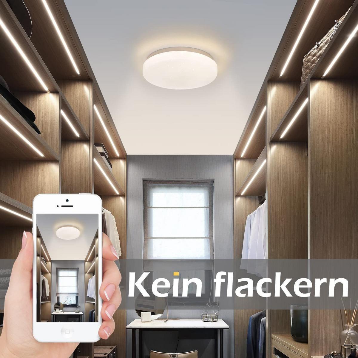 LED-DECKENLEUCHTE Milchstraße 21 cm - Weiß, Kunststoff (21/21/6cm) - ZMH