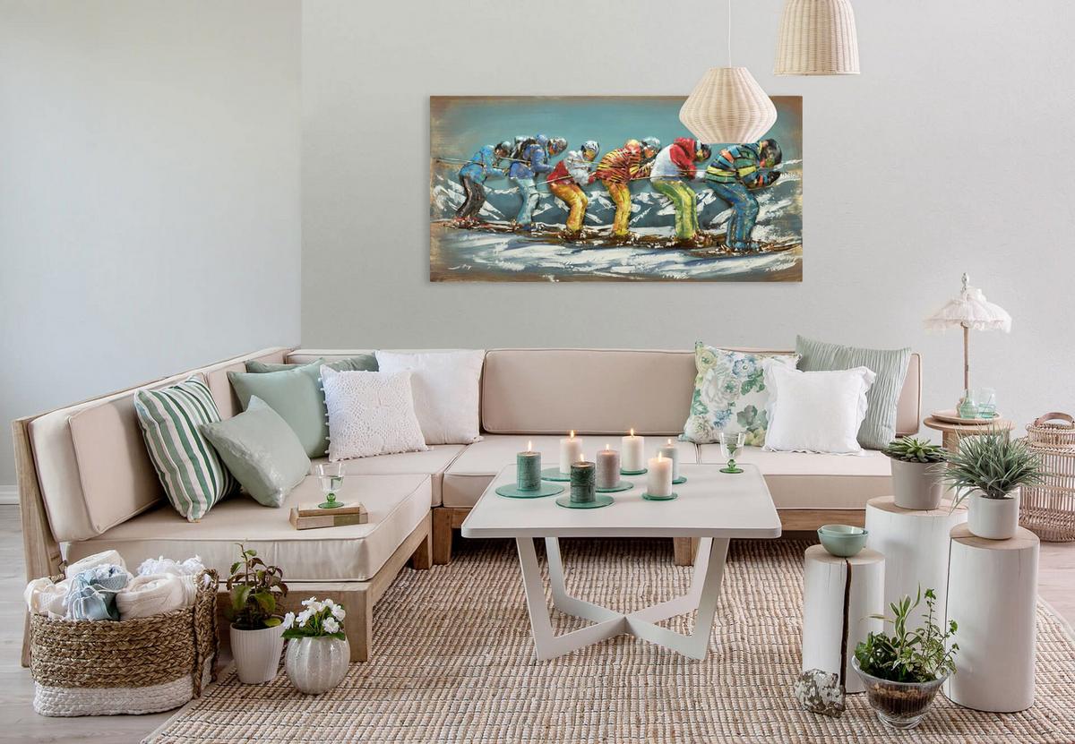 METALLBILD Blau 120/60 cm - Blau, Metall (7.4/60cm) - KUNSTLOFT