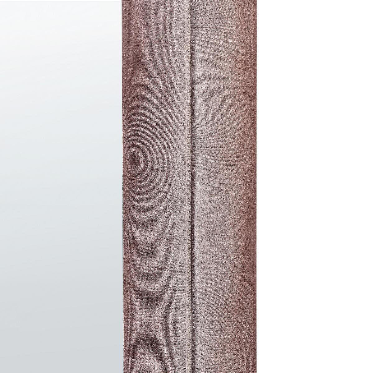 WANDSPIEGEL Samtstoff rosa oval 60/160 cm Culan - Pink, Textil (60/160/4cm) - Beliani