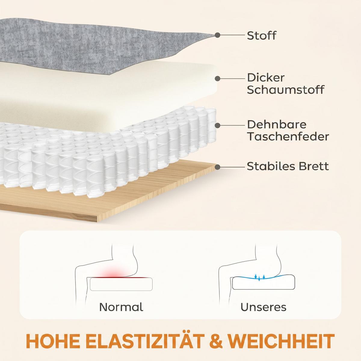 LIEGESESSEL Katzenpfotenstoff Hellgrau - Hellgrau/Schwarz, Holzwerkstoff/Textil (88/102/91cm) - HOMCOM