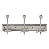 WANDGARDEROBE mit 3 Messinghaken - 38/15/17 cm - Silberfarben, Metall (15/17/38cm) - Signature