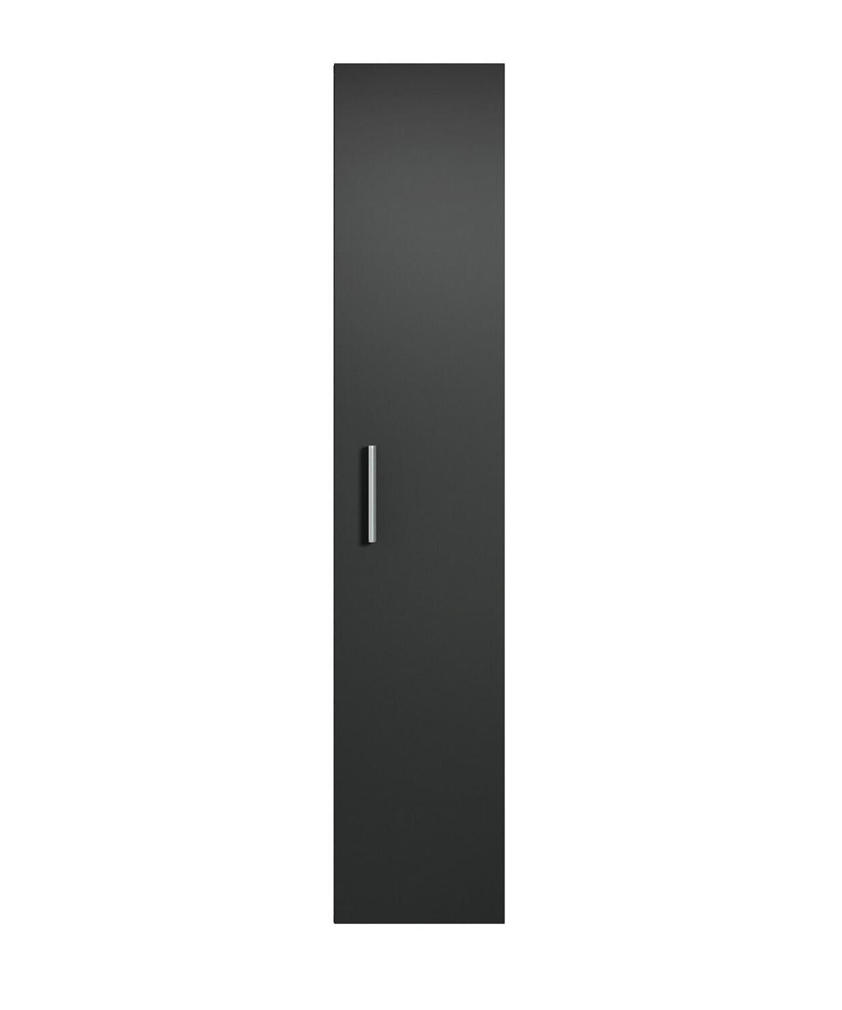 BADEZIMMERSCHRANK Pluto mit 1 Tür Schwarz Matt - 30 x 30 x 150 cm - Schwarz, Holz (30/150/30cm) - Badplaats