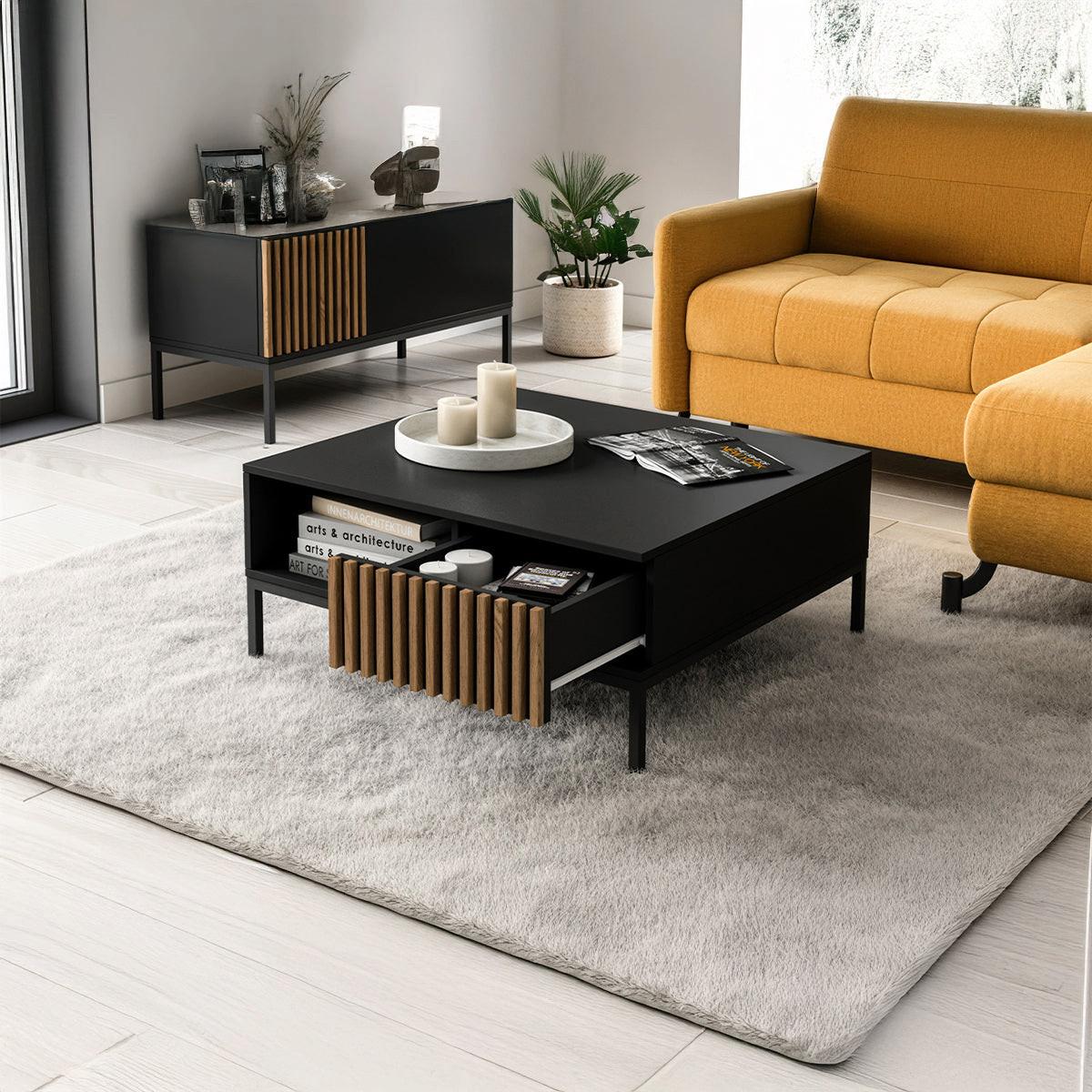 COUCHTISCH Melchior Schwarz - Schwarz, Holzwerkstoff (80/80/35cm) - Petits-meubles