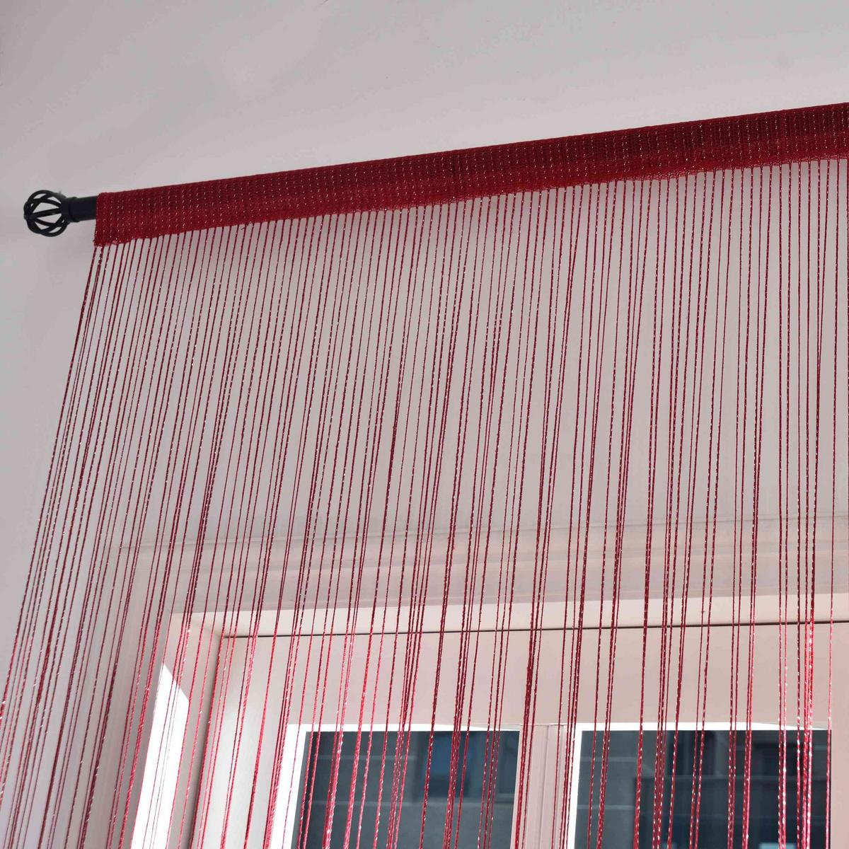 FADENGARDINE Shanghai HxB 250x145 cm Bordeaux Lurex - Bordeaux, Textil (145/250cm) - Gardinenbox