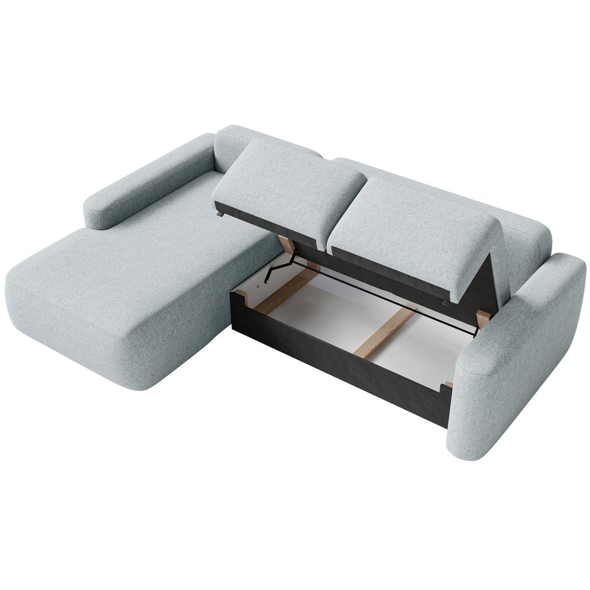 ECKSOFA Carnos Mini Grau Chenille - Schwarz/Grau, Kunststoff/Textil (238/164cm) - Selsey