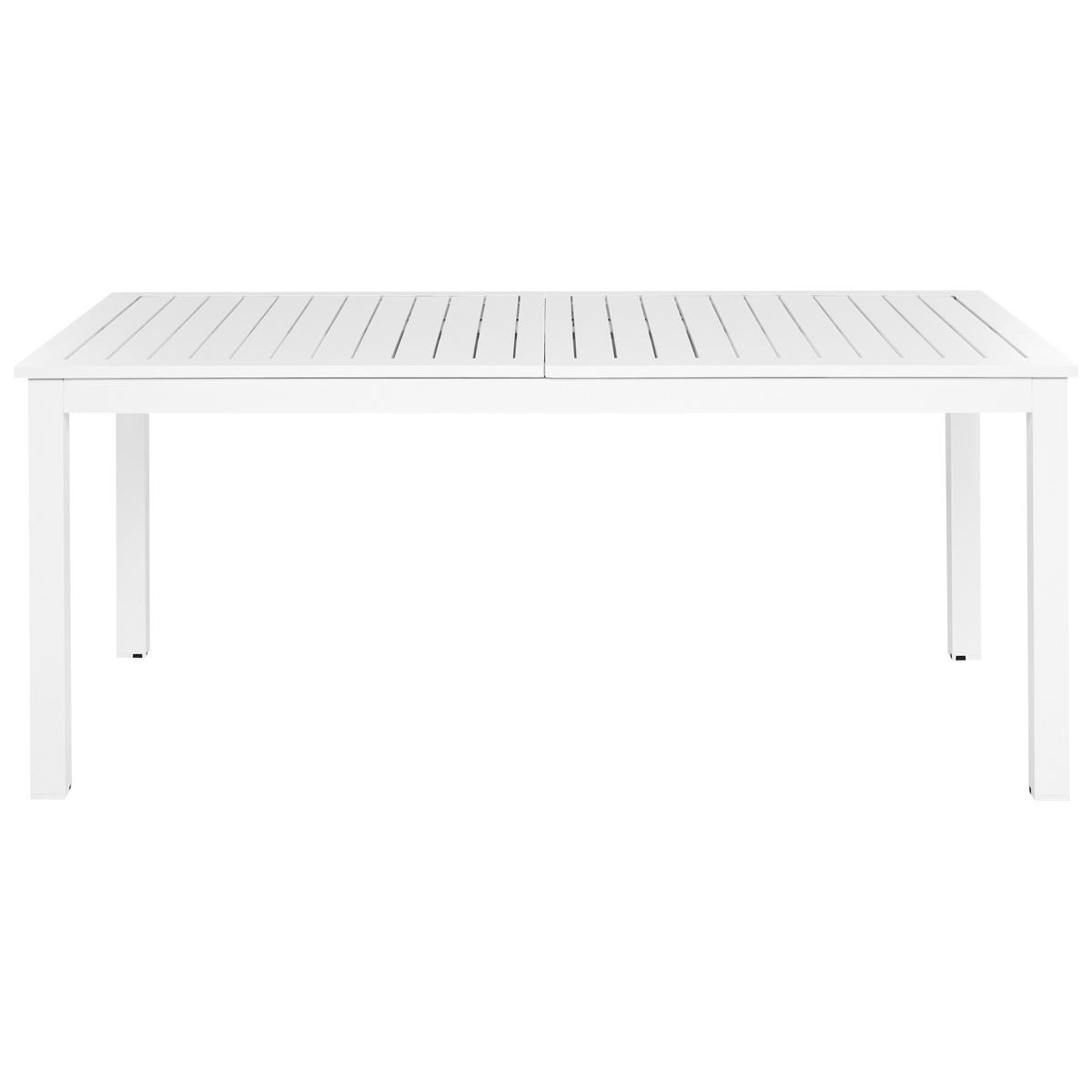 GARTENTISCH 180-240/90 cm Kunststoff Weiß Skaloma - Weiß, Metall (180/90/74cm) - Beliani