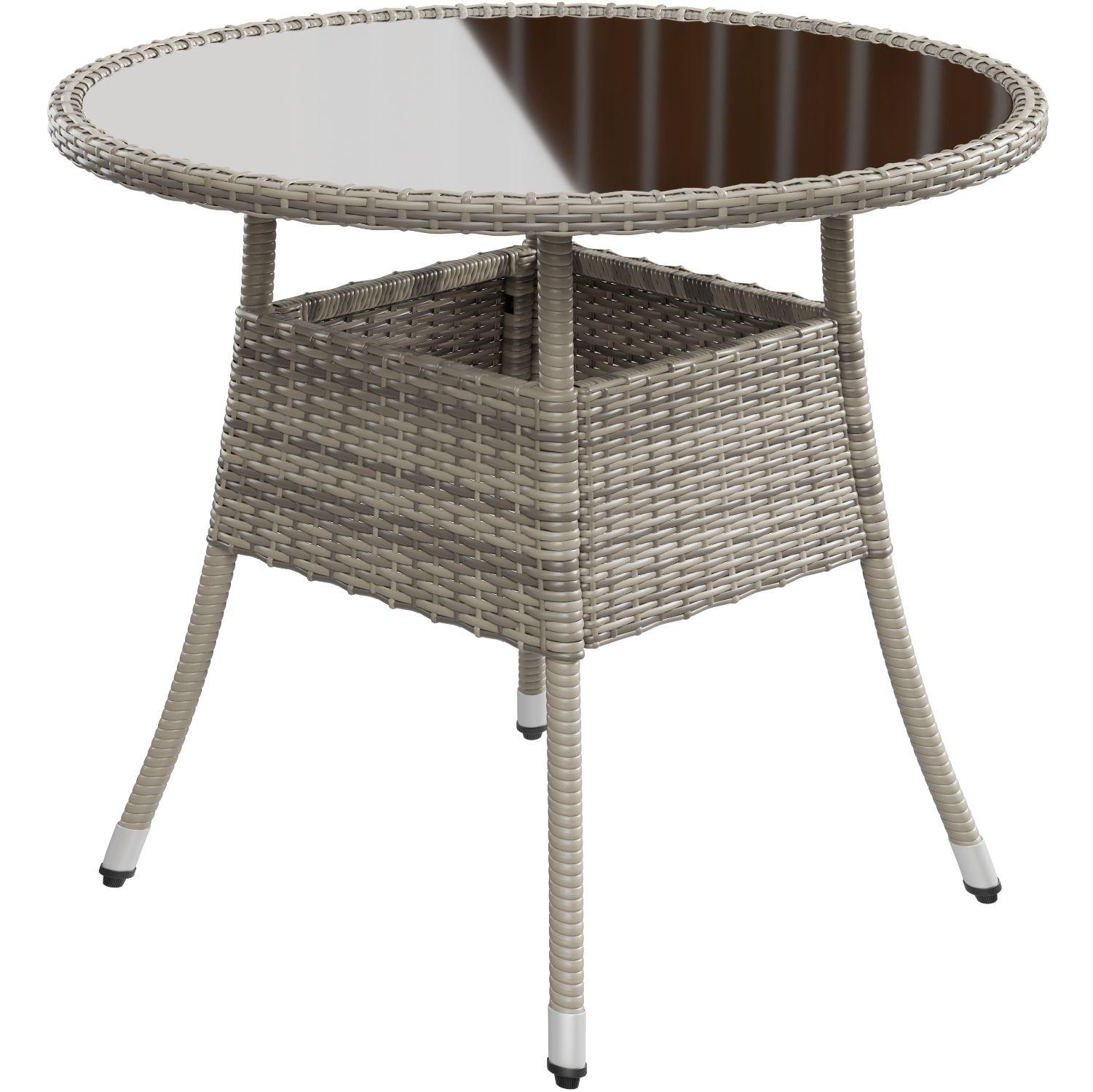 GARTENTISCH Yoro grau 80 cm - Grau, Kunststoff (80/80/73cm) - Juskys