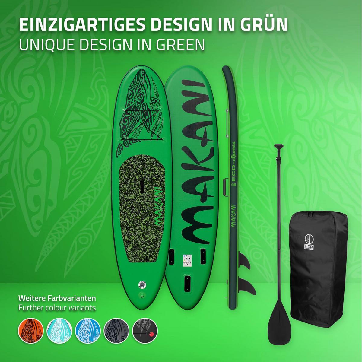 STAND UP PADDLE BOARD Makani Grün - Grün, Kunststoff (320/80/15cm) - ECD-Germany
