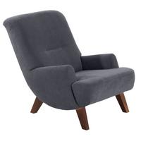 SESSEL Kajsa 71x80x101 Bezug Veloursstoff Buche nussbaum/anthrazit - Anthrazit, Kunststoff (101/80/71cm) - 58aufmkessel