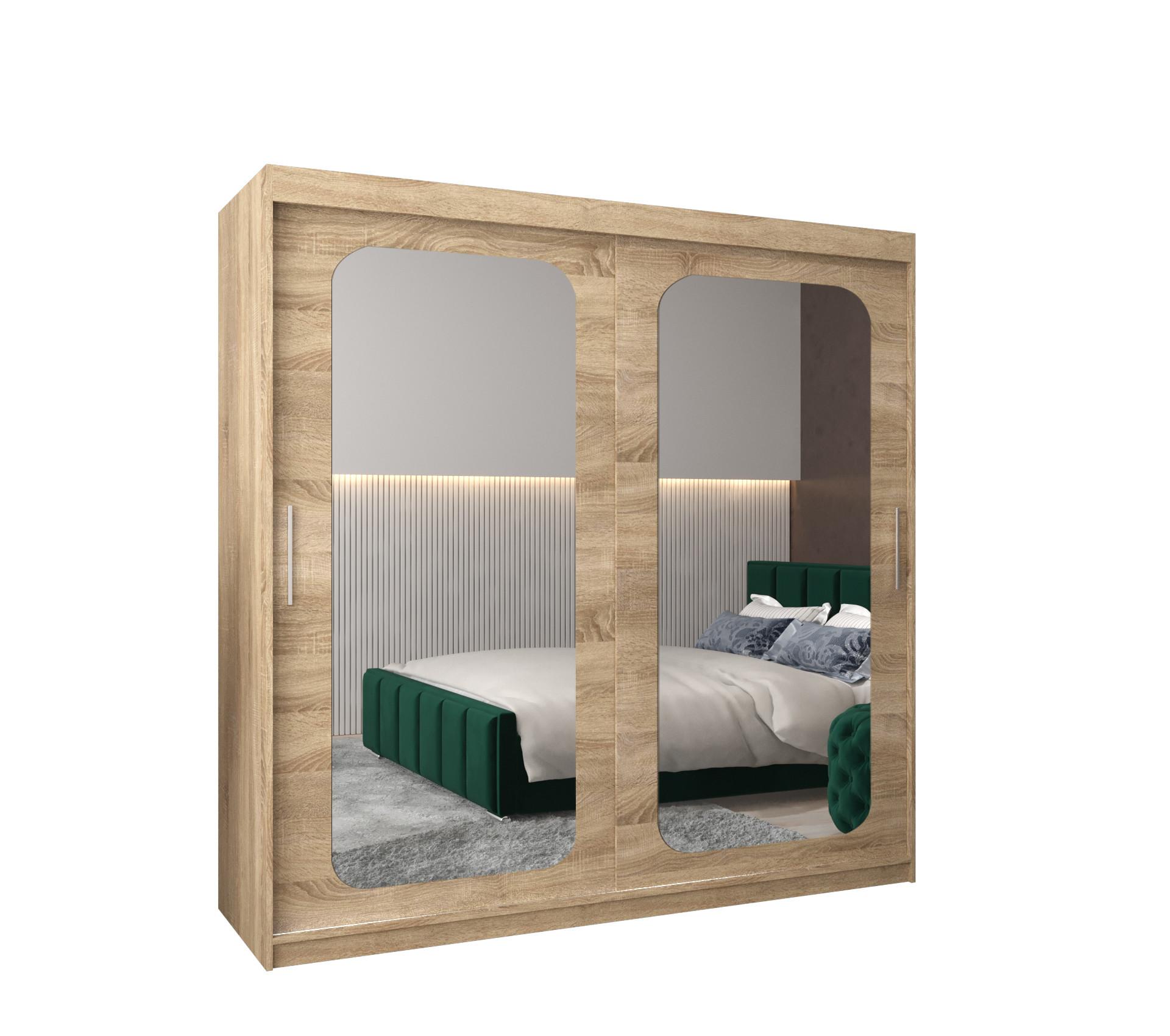 SCHWEBETÜRENSCHRANK 200/200/62 2-türig - Silberfarben/Sonoma Eiche, Holz/Kunststoff (200/200/62cm) - MÖBEL KRYSPOL