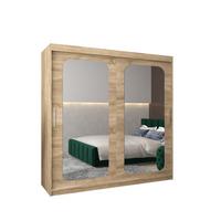 SCHWEBETÜRENSCHRANK 200/200/62 2-türig - Silberfarben/Sonoma Eiche, Holz/Kunststoff (200/200/62cm) - MÖBEL KRYSPOL