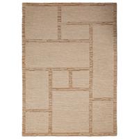 WOLLTEPPICH handgetuftet GANNEL, Blockdesign, Natur, 140 x 200 cm - Beige, Textil (140/200cm) - KADIMA DESIGN