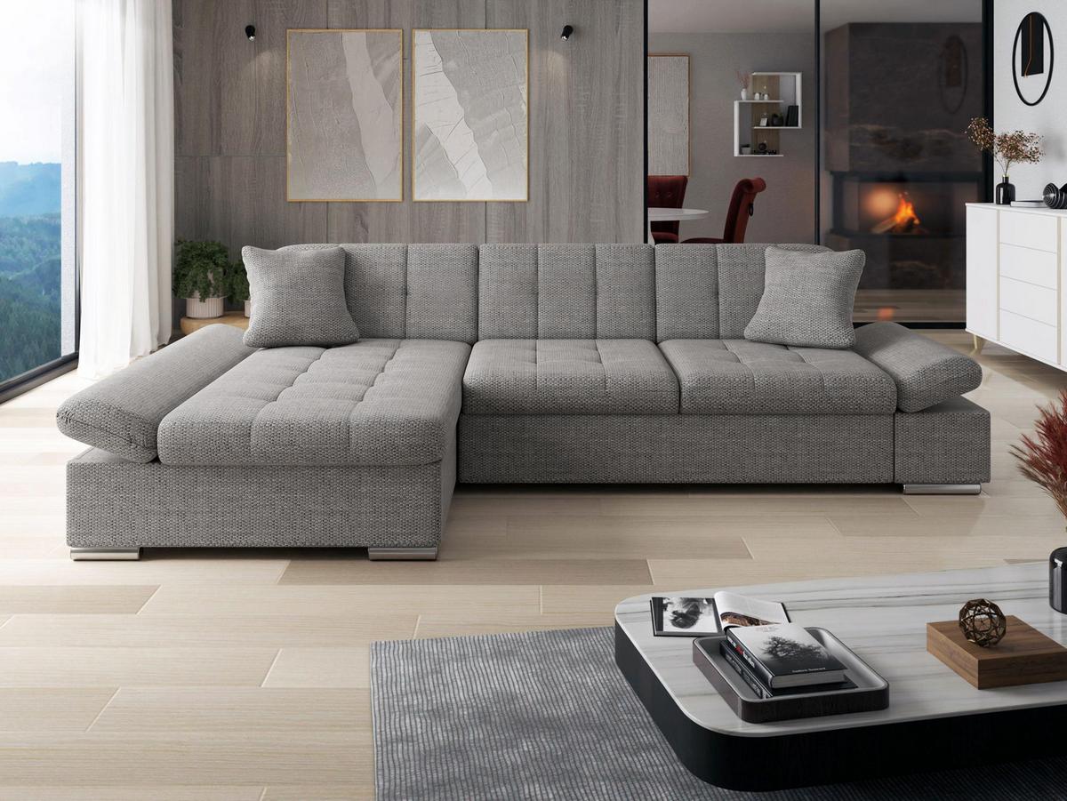 ECKSOFA Montana, Seite: Links - Grau, Holz/Textil (278/161cm) - MIRJAN24