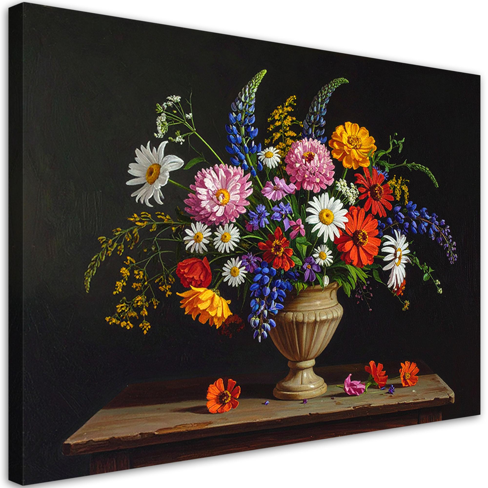 LEINWANDBILD Blumen 30x20cm - Multicolor, Textil (30/20cm) - Feeby