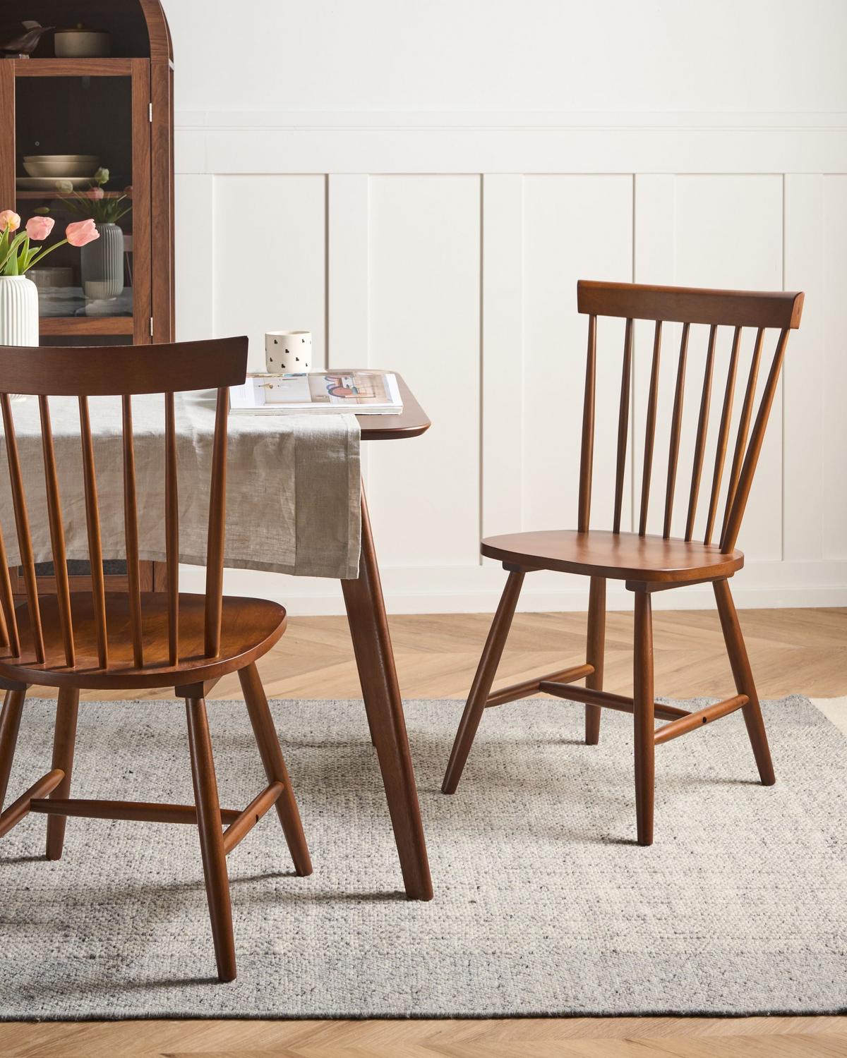 ESSZIMMERSTUHL 2er-Set Holz Braun Burges - Braun, Holz (50/90/56cm) - Beliani