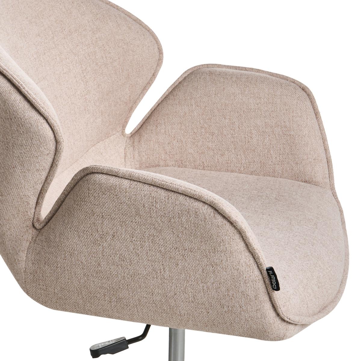 SCHREIBTISCHSTUHL Stoff Taupe Belmar - Taupe, Textil (63/83/70cm) - Beliani