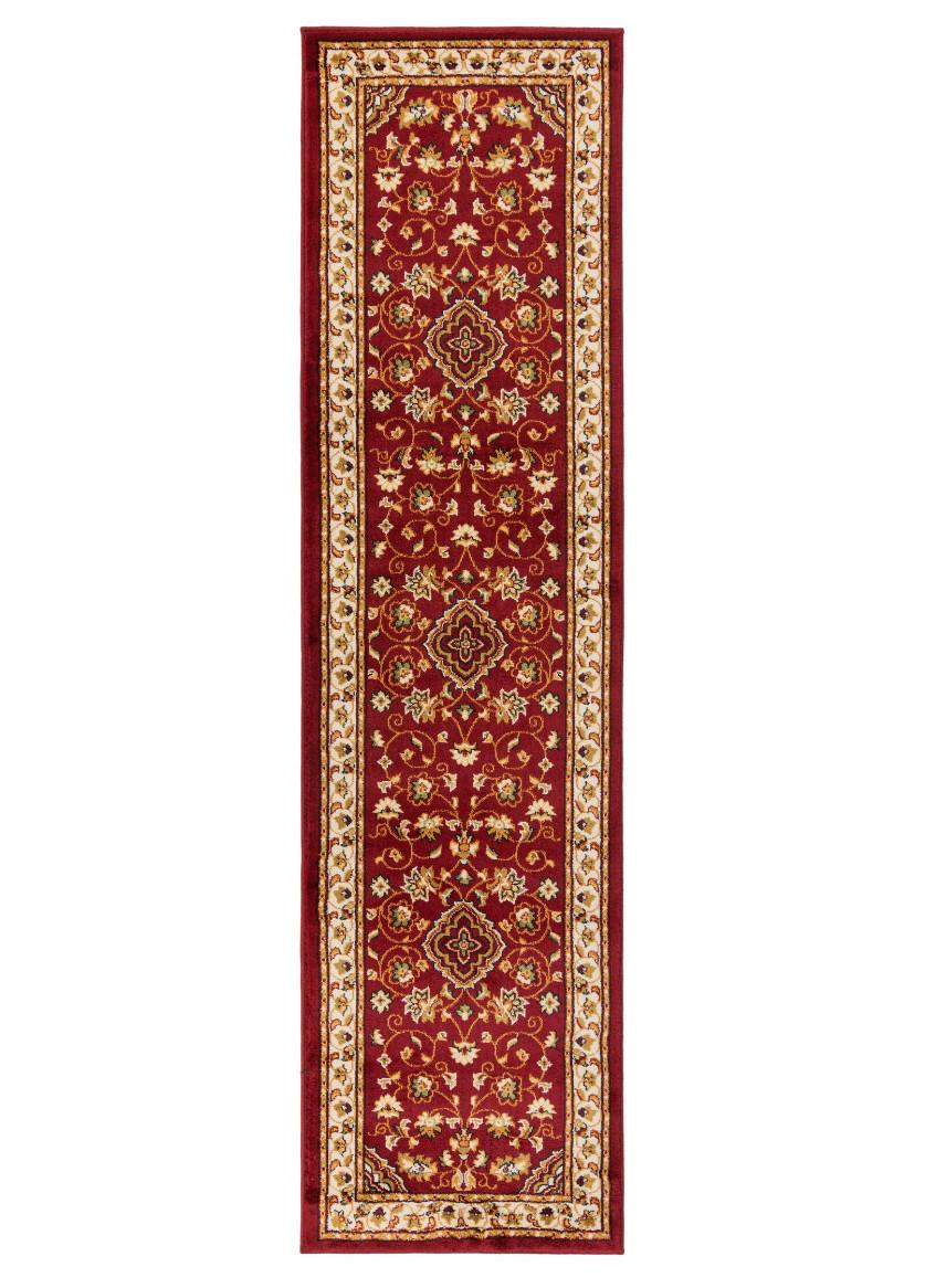 TEPPICH GLAZERT, klassisch-floral, Rot, 66 x 300 cm - Rot, Textil (300/66cm) - KADIMA DESIGN