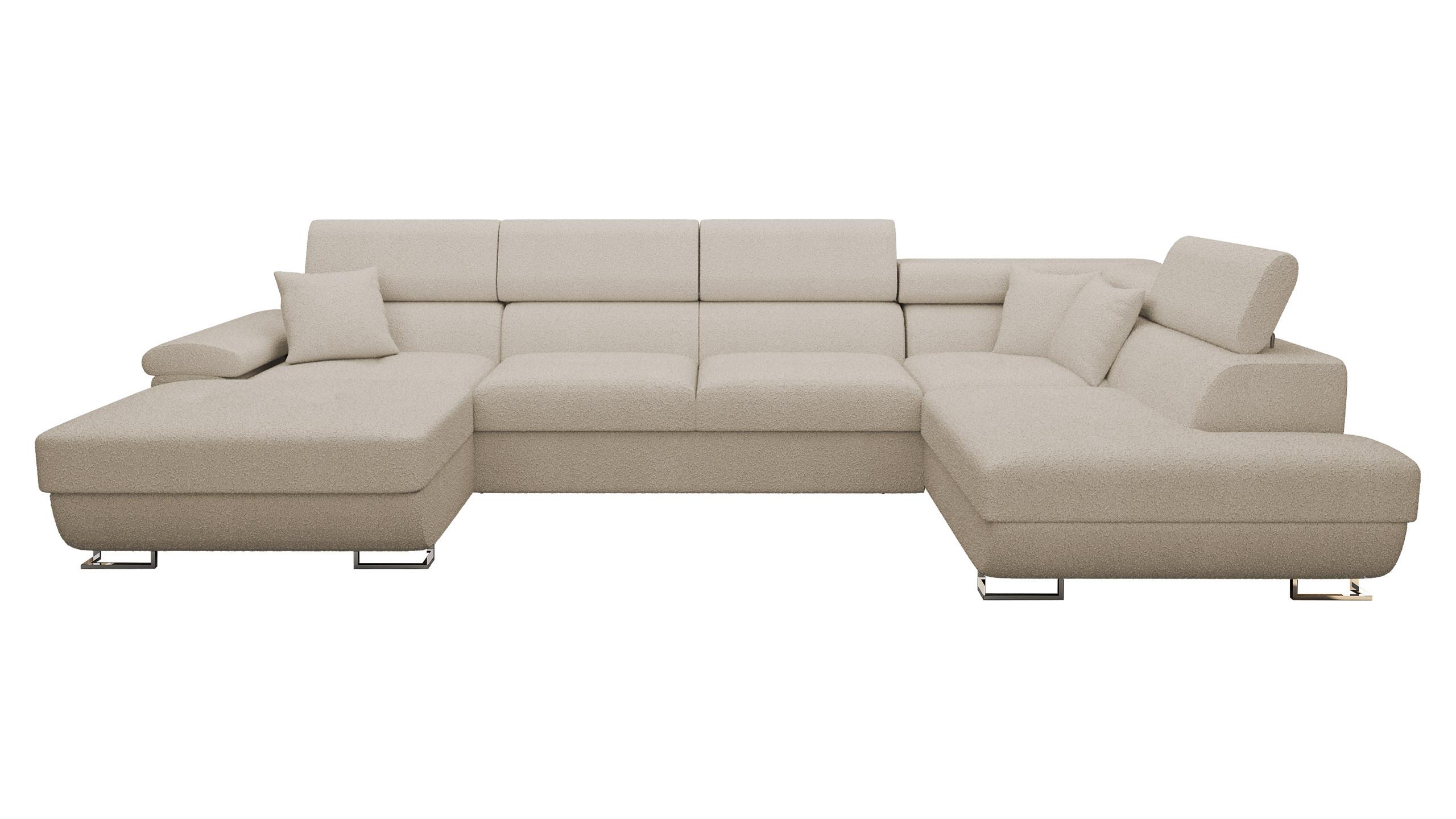 WOHNLANDSCHAFT Cotere Bis Premium, Seite: Rechts - Beige, Holz/Textil (345/91/202cm) - MIRJAN24