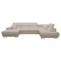 WOHNLANDSCHAFT Cotere Bis Premium, Seite: Rechts - Beige, Holz/Textil (345/91/202cm) - MIRJAN24