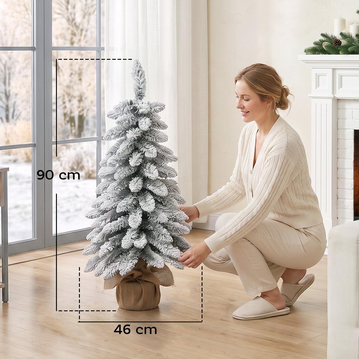 KÜNSTLICHER-WEIHNACHTSBAUM PVC Weiß - Weiß, Kunststoff (90cm) - HOMCOM