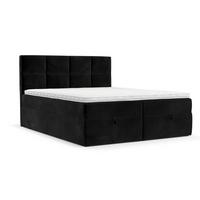 BOXBETT Velto 200/200 cm Schwarz im Kronos Stoff - Schwarz, Holz/Holzwerkstoff (200/200cm) - AltaBeds