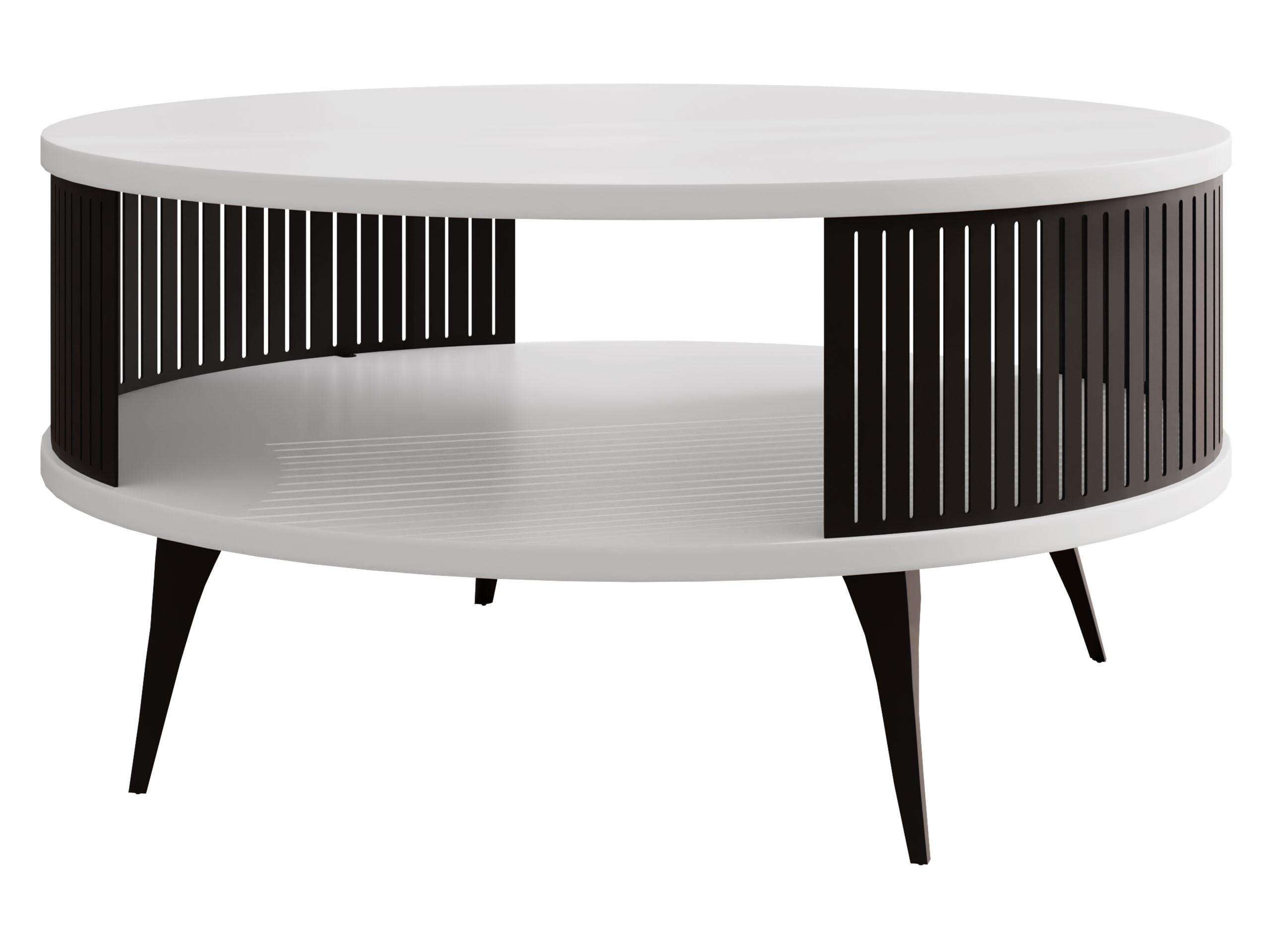 COUCHTISCH Roenni - Schwarz/Weiß, Holzwerkstoff/Metall (75/75/44cm) - MIRJAN24