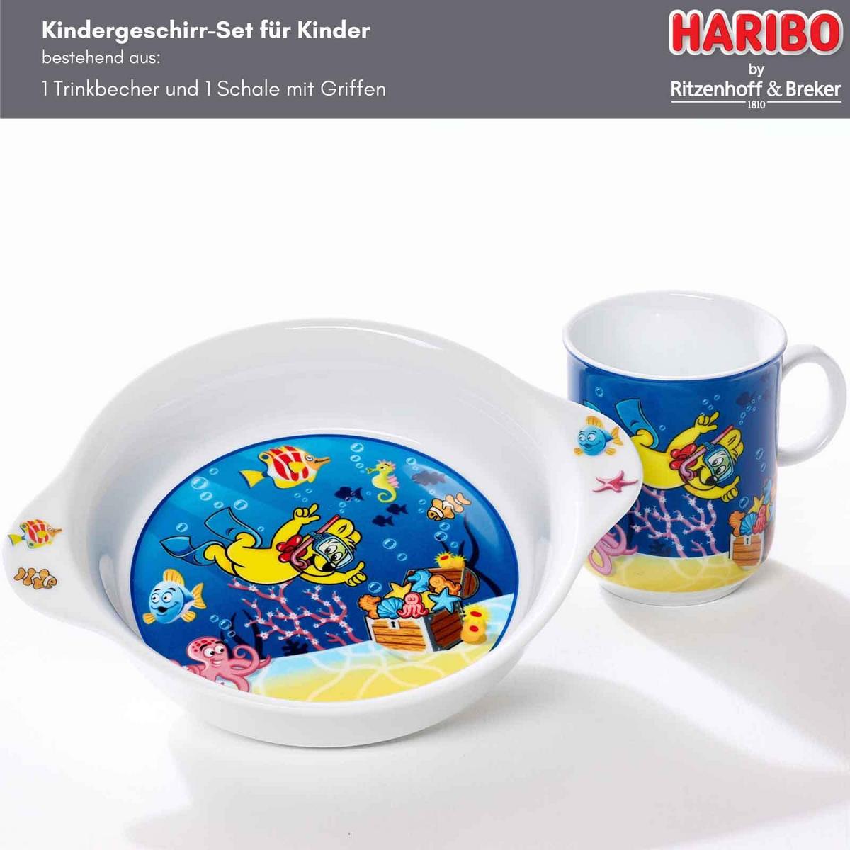 KINDERGESCHIRR-SET Haribo Seaworld bunt - Multicolor, Keramik/Kunststoff (2/2/2cm) - Ritzenhoff Breker