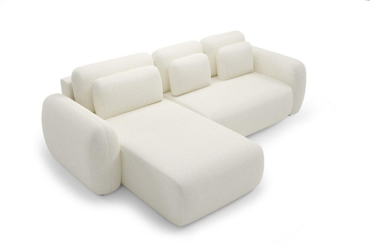 ECKSOFA Gaston Mit Schlaffunktion - Creme, Holzwerkstoff/Textil (304/190cm) - Fun Möbel