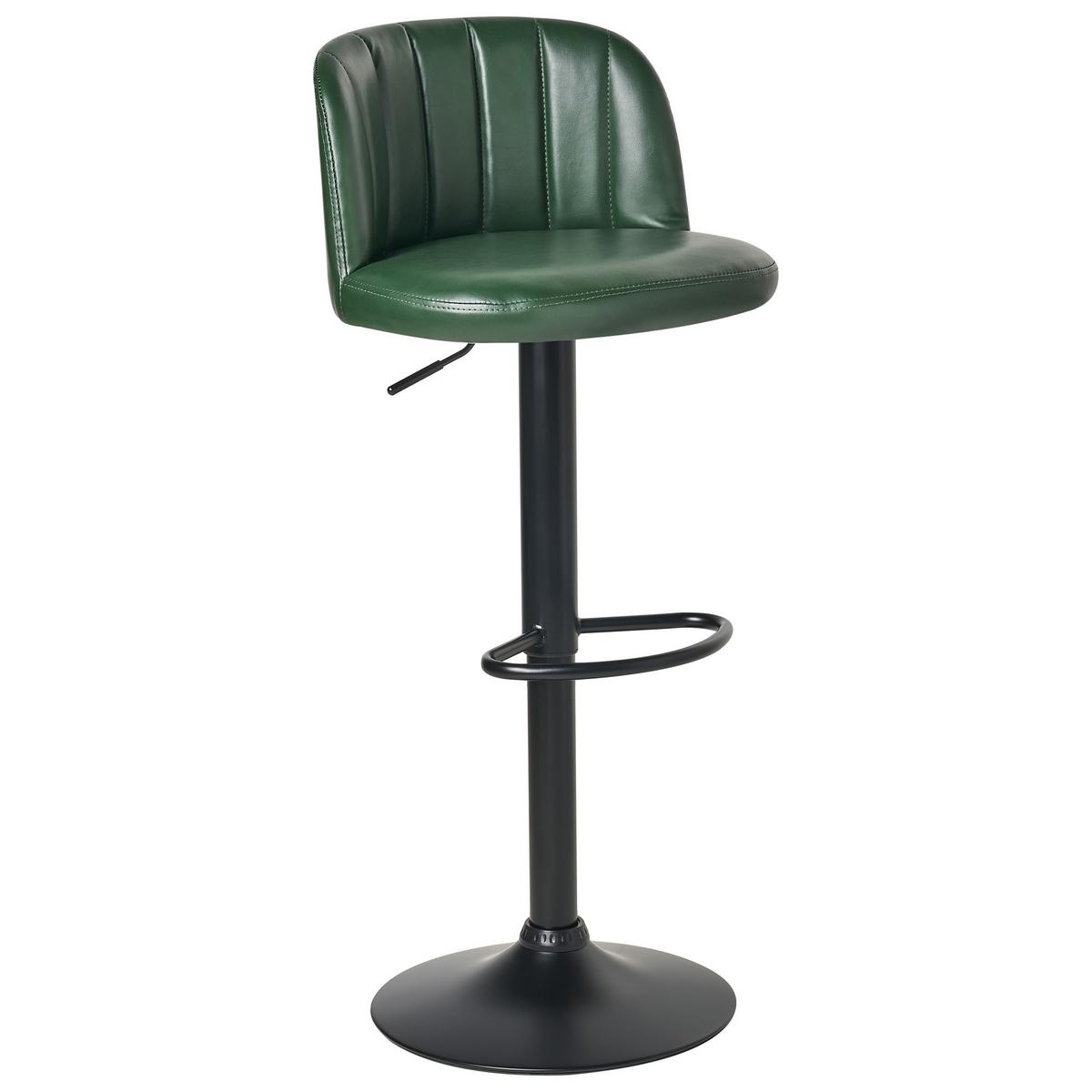 BARHOCKER 2er-Set Kunstleder drehbar Dunkelgrün Vlore - Schwarz/Grün, Kunststoff (45/82/46cm) - Beliani