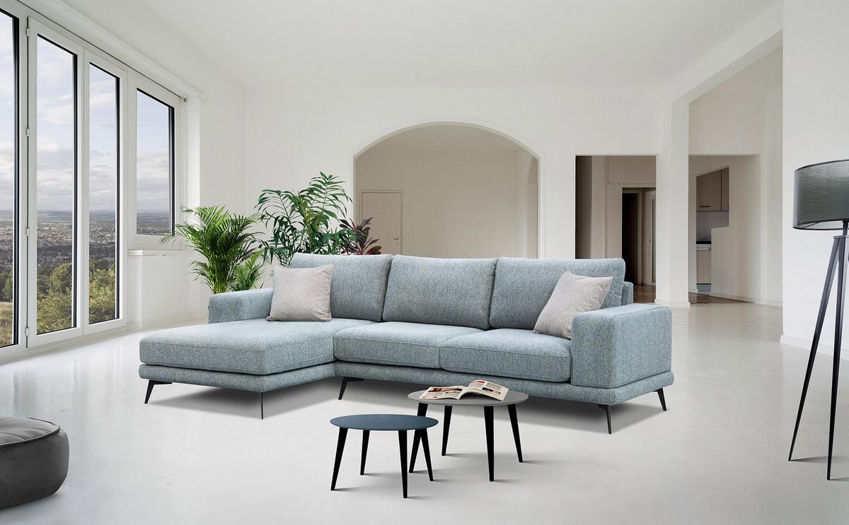 ECKSOFA MEDIOLANE 5-Sitzer, mintgrün - Mintgrün, Holzwerkstoff/Textil (158/282cm) - Wozimo