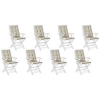SITZAUFLAGEN 8er-Set Taupe 42/95 cm Maui Premium - Taupe, Textil (95/5/42cm) - Beliani
