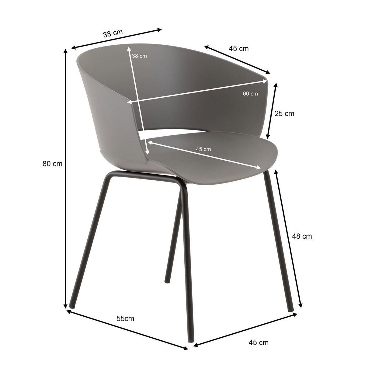 GARTENSTÜHLE NIVEL 4ER-SET - Grau, Textil (60/80/56cm) - IDIMEX