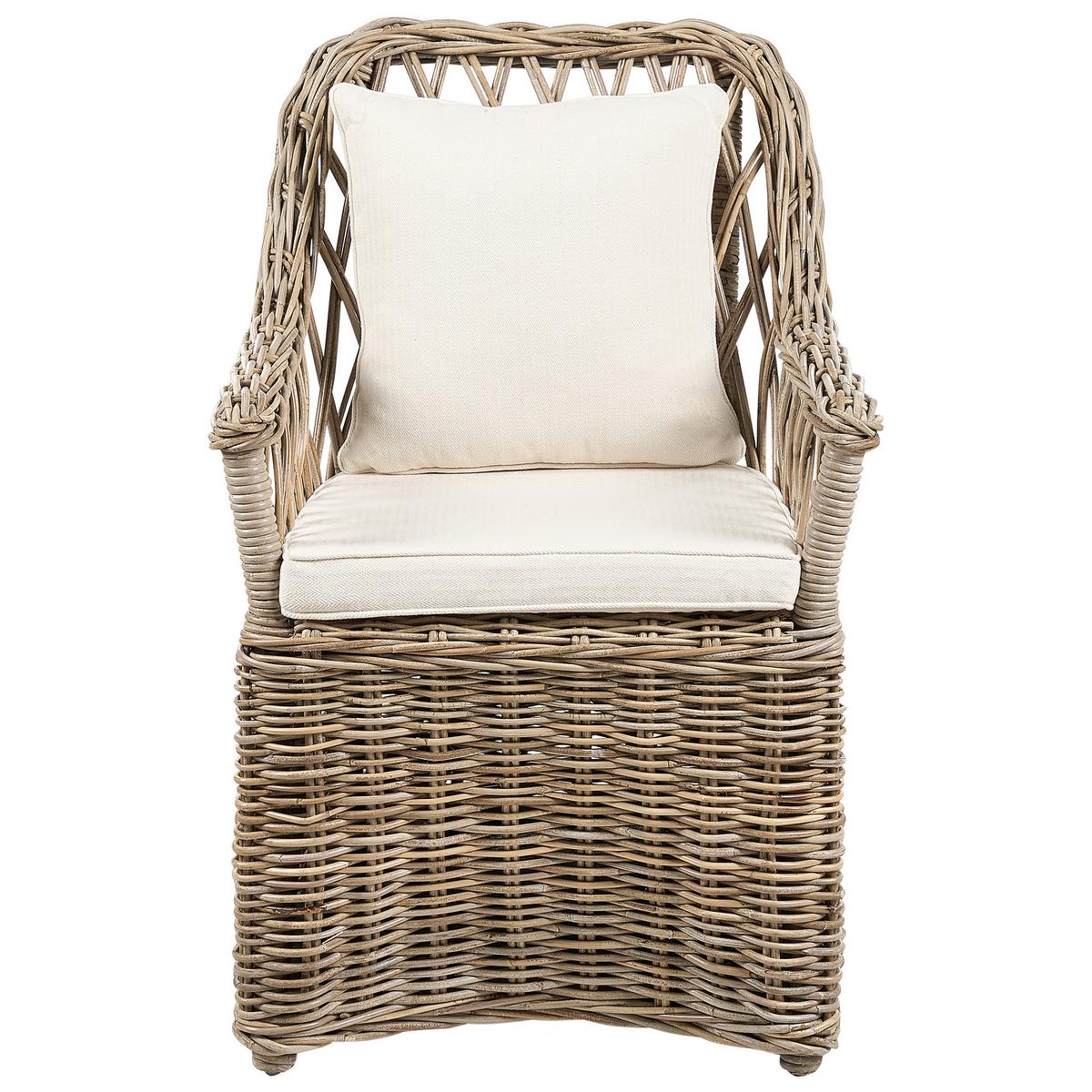 GARTENSESSEL Beige Maros II - Beige/Naturfarben, Naturmaterialien (53/90/70cm) - Beliani